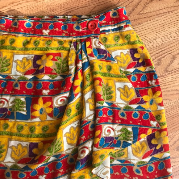 Vintage 90s tie front crop and wrap skirt set - Picture 3 of 10